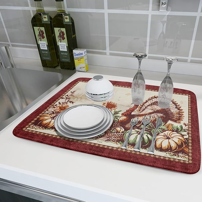 Giwawa Rustic Turkey Dish Drying Mat - Image 6