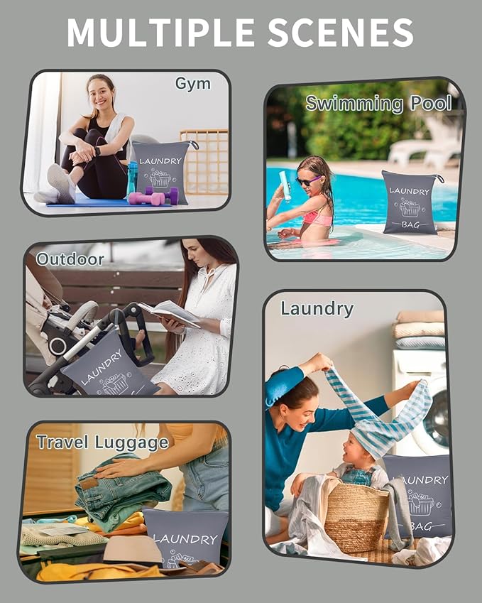babygoal Travel Laundry Bags 2 Pack, Gym and Swimming-Washable Waterproof Wet - Image 5