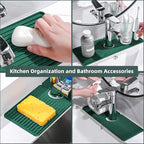 Faucet Mat for Kitchen Sink, Silicone Faucet Handle Drip Catcher Tray, Drying - Image 4