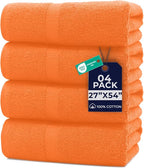 DAN RIVER Bath Towels Set of 4, 27 x 54 Inches, 100% Cotton, Larger & Lighter by DanRiver