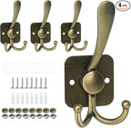 VIS'V Coat Hooks Wall Mount, Metal Self Adhesive 3 Prong Coat Hanger Hooks by VISV