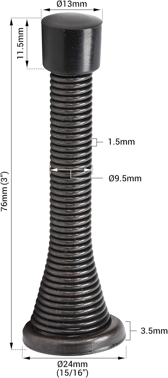 25 Pack Rok Hardware 3" Flexi Spring Heavy Duty Door Stop Oil-Rubbed Bronze - Image 4