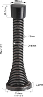 10 Pack Rok Hardware 3" Flexi Spring Heavy Duty Door Stop Oil-Rubbed Bronze - Image 4