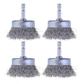 4 Pcs Wire Cup Brush Set for Drill, 1/4 Inch Hex Shank, 0.010 Inch Coarse by WENORA