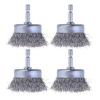 4 Pcs Wire Cup Brush Set for Drill, 1/4 Inch Hex Shank, 0.010 Inch Coarse by WENORA
