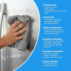 Microfiber Cleaning Cloth Grey 12 Pack Premium Microfiber Towels - Image 4