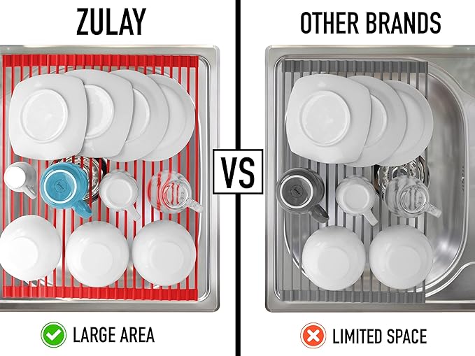 Zulay Kitchen Large Roll Up Dish Drying Rack - Image 5