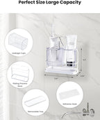 KONE Clear Toothbrush Holders for Bathroom, 2 Cups Wall Mounted, Dry & Wet - Image 2