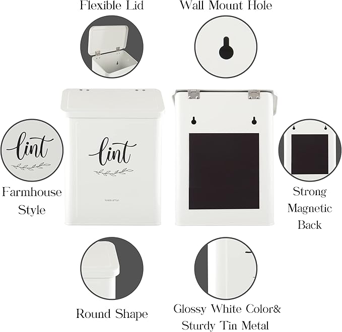 PERFNIQUE Magnetic Lint Bin for Laundry Room - Image 3