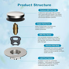 Hibbent 3 in 1 Metal Bathtub Drain Stopper, Universal Pop Up Tub Stopper - Image 5