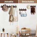 32.2'' Large Coat Rack Wall Mount Coat Hooks Coat Hanger - Image 7