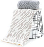 Pidada Bath Towel Diamond Pattern 100% Cotton Absorbent Soft Decorative Towel - Image 2