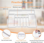 Large Silverware Drawer Organizer Expandable Kitchen Utensil Organizer BPA Free - Image 7