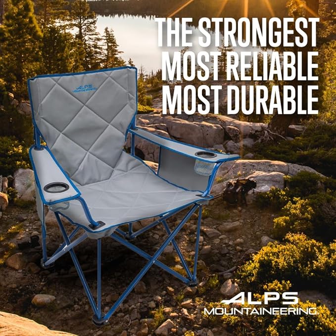 ALPS Mountaineering King Kong Camping Chairs for Adults with Mesh Cup Holders and Pockets, Built Durable and Reliable with Compact Foldable Steel Frame - Image 6