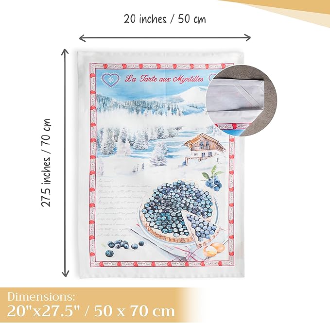 Maison d' Hermine Kitchen Towels Set of 3 100% Cotton 27.50" x 20" Reusable - Image 4