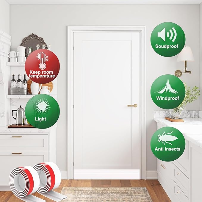 Suptikes 2 Pack Door Draft Stopper，Door Sweep - Image 5