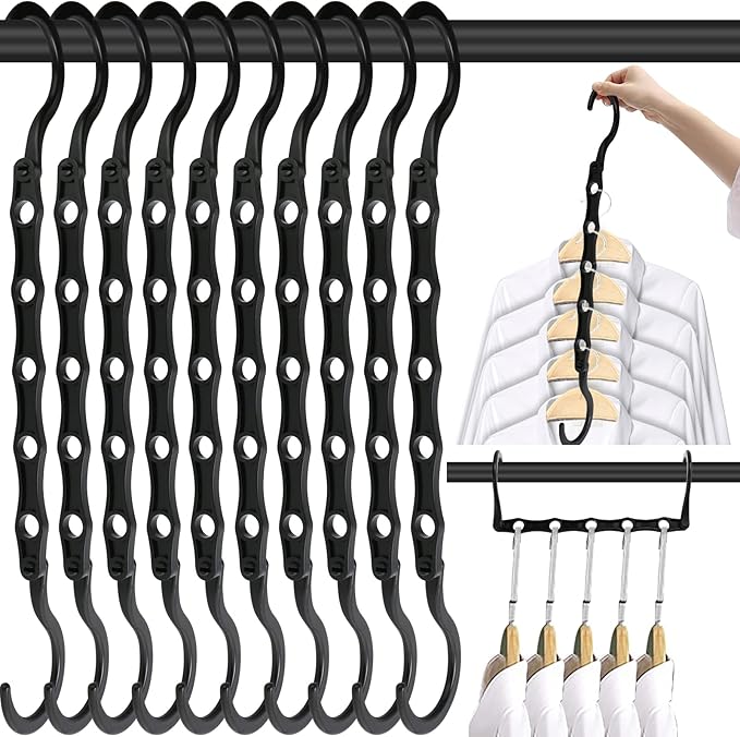 DUCOO 10 PCS Space Saving Hangers, 5-Hole Magic Hangers by Unknown