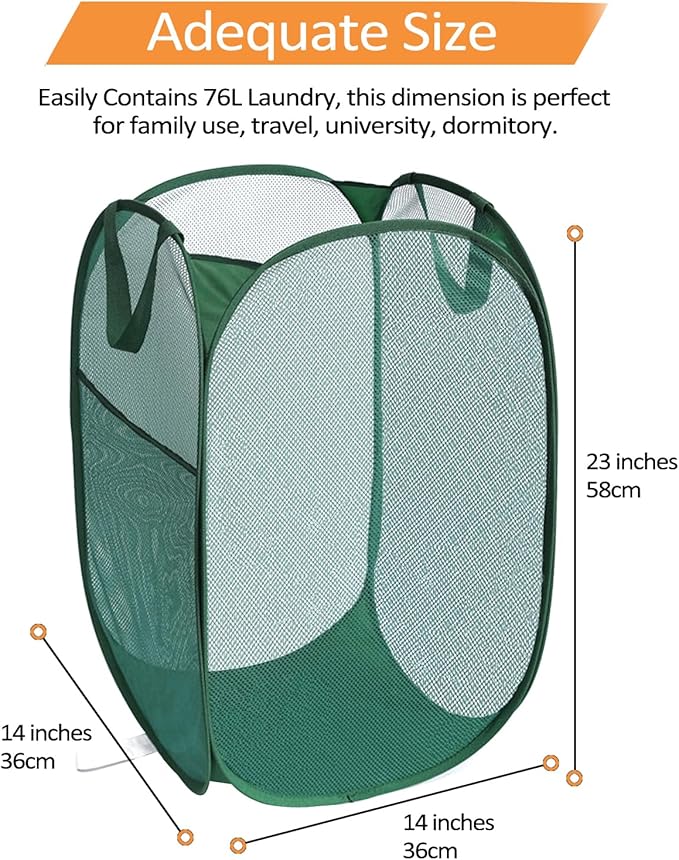 2 Pack Durable Collapsible Laundry Baskets - Image 4