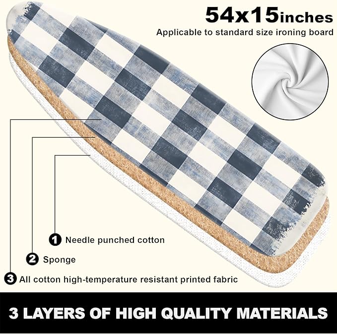 Ironing Board Cover 15x54 Inch- Standard Cotton Cover - Image 3