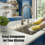 Customizable Kitchen Sink Faucet Mat: 24" Lx4 W Checkered Bathroom Counter - Image 4