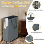 Slim Laundry Hamper, 48L Ultra Thin Collapsible Laundry Basket - Image 3