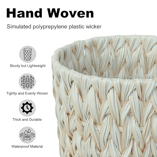 Wicker Trash Can, Bathroom Trash Can, Wicker Waste Basket - Image 8