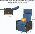 Grand patio Outdoor Recliner with Independent Adjustable Back and Footrest, Air Pump 150° Lay Flat Reclining Chair Removable Olefin Cushion Flip-Up Table Wicker Peacock Blue 1PC - Image 2