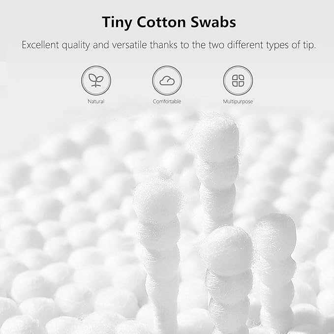 1000pcs Tiny Cotton Buds, with Round & Spiral, Suitable - Image 6