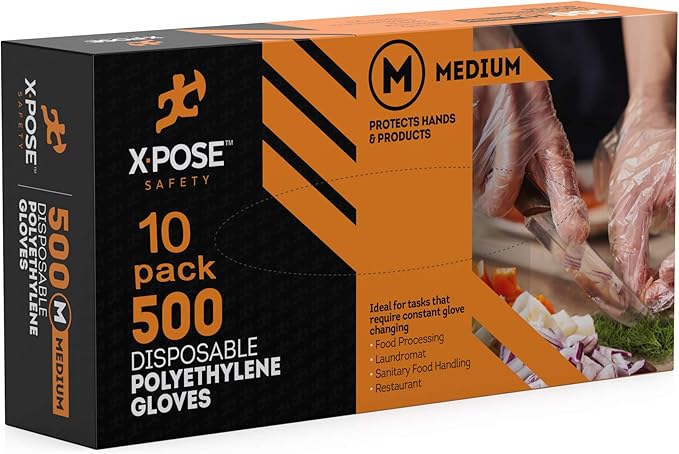 Xpose Safety Clear Disposable Poly Gloves by XposeSafety
