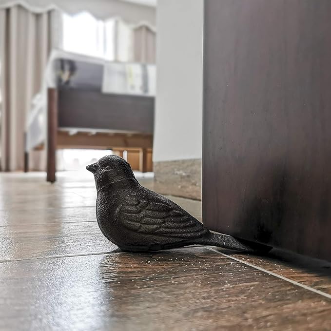 Door Stopper for Floor Decorative Cute Bird Heavy Duty Cast Iron Door Stop - Image 7