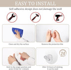Uten Adhesive Hooks for Hanging 10 Pack, Heavy Duty Wall Hooks 11 lbs, Self - Image 3