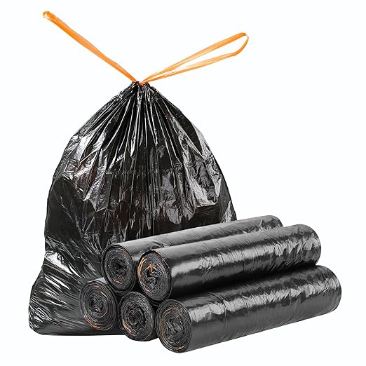 funest Trash Bags, 4 Gallon Small Drawstring Garbage Bags 75 Counts, Thick by funest