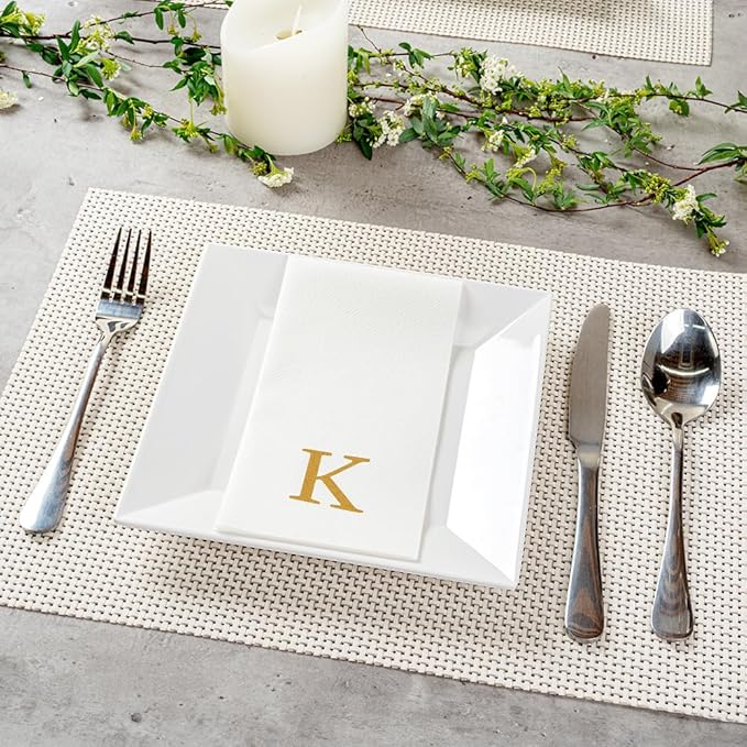 Luxenap 15.8 X 7.9 Inch Linen-Feel Guest Towels, 50 Lettered Hand Towels - Image 3