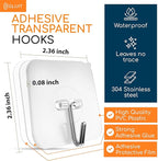 GLUIT Adhesive Wall Hooks for Hanging Heavy Duty 22 lbs Hooks for Walls No - Image 3