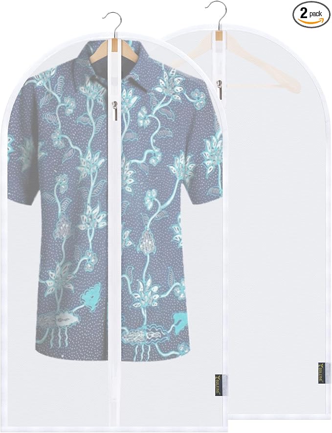 BALEINE 40'' Translucent Garment Bags, 2 Packs PEVA Dress Bag by BALEINE