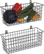 MaraFansie Wire Basket 2-Pack Hanging Wall Organizer Cabinet Storage Basket by MakeStorageMoreFun