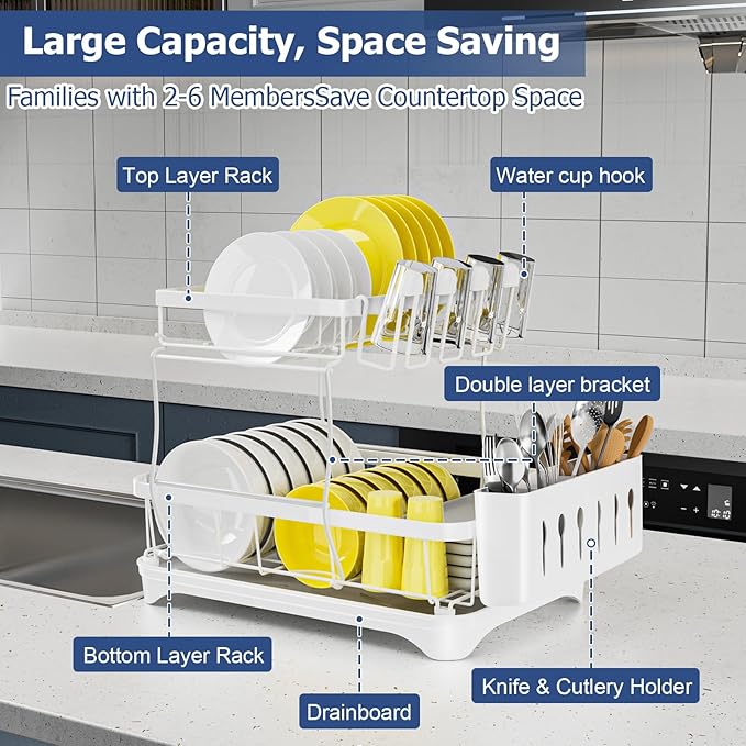 Dish Drying Rack 2-Tier Dish Racks - Image 3