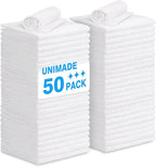 Shop Towel Rags, 50 Pack Reusable Shop Rags Bulk Microfiber Cleaning Cloth Lint by Unimade