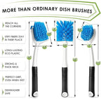 Dish Brush Set of 3 with Water Bottle Brush, Dish Scrub Brush and Scrubber Brush - Image 2