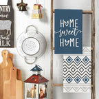 Artoid Mode Blue Grey Stripes Home Sweet Home Boho Winter Kitchen Towels Dish - Image 3