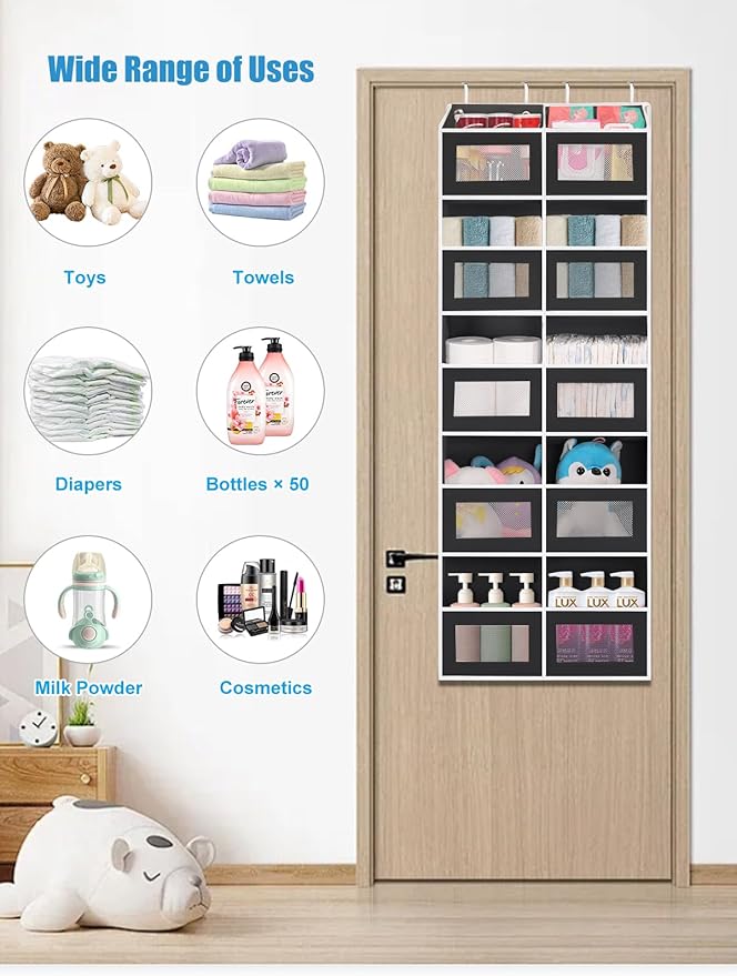 Over the Door Organizer Hanging- 10 Compartments, 80 lbs Load Behind Door - Image 6