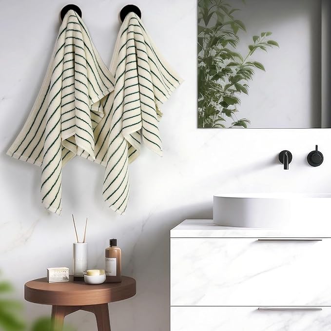Jacquotha Green Striped Hand Towels - Image 5