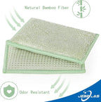 JEBBLAS Bamboo Natural Absorbent Sponges Kitchen Cleaning Sponges Reusable Dish - Image 4