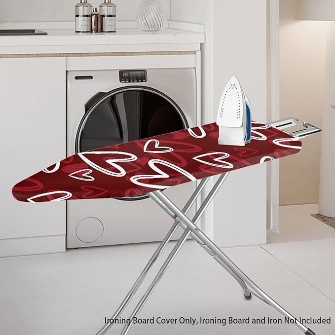 Red Heart 15x54 Ironing Board Cover Elastic Edge Romantic Iron Board Cover - Image 2