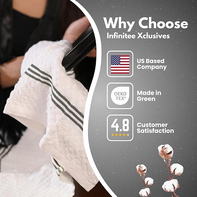 Infinitee Xclusives Premium Dish Cloth 100% Cotton 12 x 12 Inches |Pack of 4| - Image 4