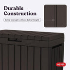 Keter Kentwood 50 Gallon Resin Deck Box for Outdoor Storage – Weather‑Resistant Balcony & Patio Box for Cushions, Throw Pillows & Garden Tools, Brown - Image 6