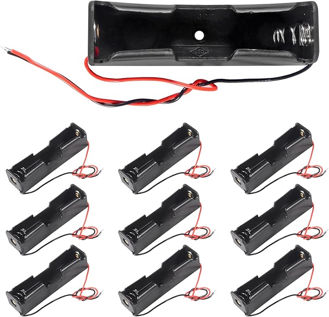 10pcs 18650 Battery Clip 1 Slots 3.7V Plastic 18650 Battery Storage Box Case by ACEIRMC