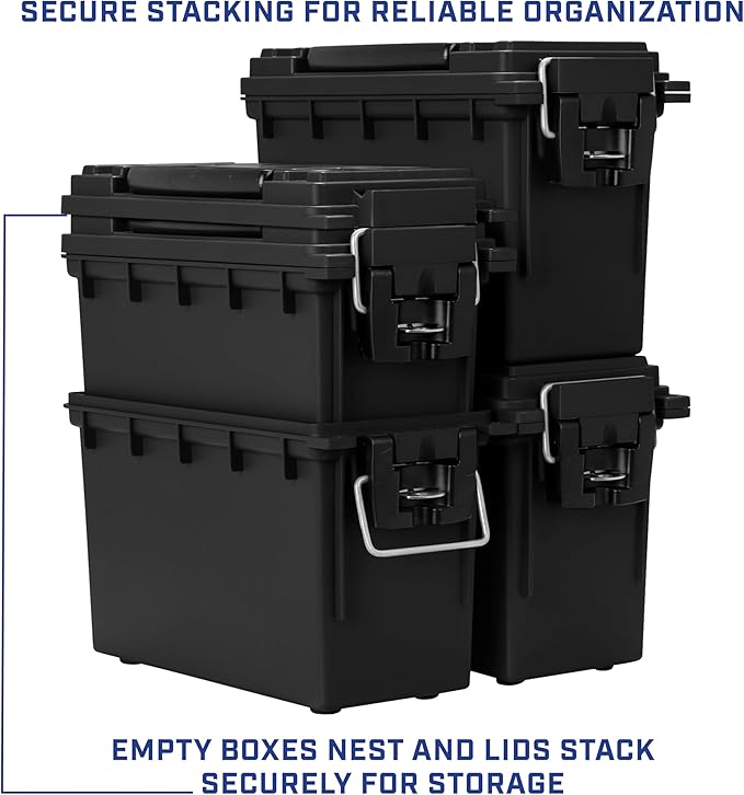 Sheffield 12772 4-Pack Ammo Storage Box, Stackable .30 Cal Field Boxes - Image 6