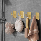 Adhesive Hooks for Bathrooms, 4 Piece Towel Hooks for Hanging Hat Robe Coat - Image 2
