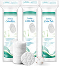 Premium Cotton Rounds for Face, 100% Pure & Natural Facial Cleansing Round Pads by BODFPPC